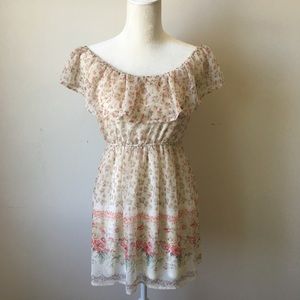 Vintage Y2K Cottagecore Floral Chiffon Dress